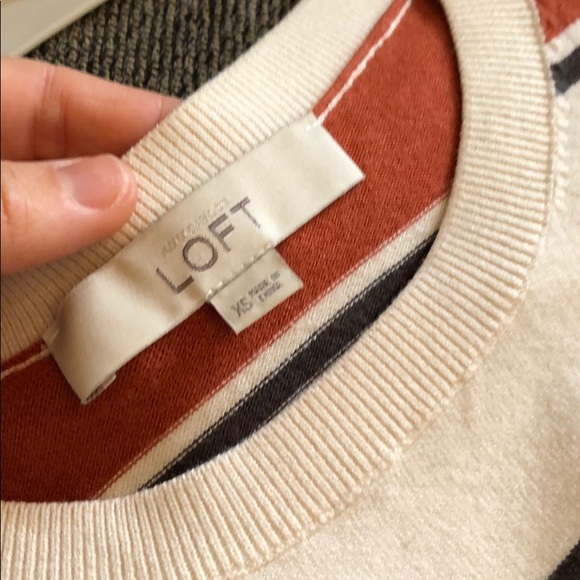 $OLD Cropped Loft striped sweater top MUST GO ASAP - Picture 2 of 4